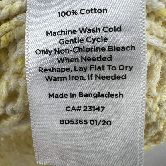 Talbots Womens M Yellow Open Weave Knit Pullover Crewneck Sweater Minimalist - Picture 10 of 11